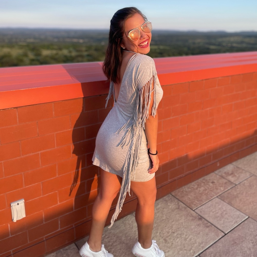 Grey jersey dress
